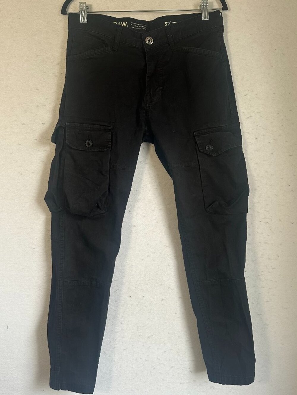 G-Star Raw Tapered Cargo Pants Black Mens Size 32 x 32 meas. 32 x 29 tactical